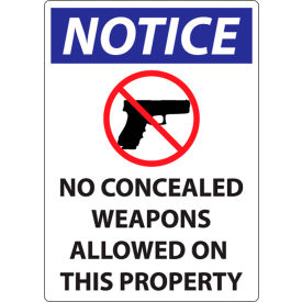Concealed Carry Sign, Missouri/Wisconsin Regulations, 10"W x 14"H, Recycled Plastic