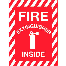 Eco Safety Sign, Fire Extinguisher Inside with Picto, 10"W x 14"H, Recycled Aluminum
