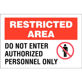 Eco Security Sign, Restricted Area Do Not Enter, 14"W x 10"H, Recycled Aluminum