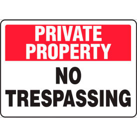 Zing Eco Security Sign, Private Property No Trespassing, 14"W x 10"H, Recycled Aluminum