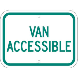 Parking Sign, Handicapped Van Accessible, N. Carolina, 12"W x 9"H, Recycled Aluminum