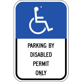 Eco Parking Sign, Handicapped Parking Disabled Permit, Florida, 12"W x 18"H, Recycled Aluminum