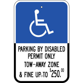 Eco Parking Sign, Handicapped Parking Disabled, S. Florida, 12"W x 18"H, Recycled Aluminum