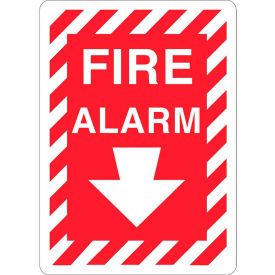 Zing Eco Safety Sign, Fire Alarm with Arrow, 10"W x 14"H, Self Adhesive