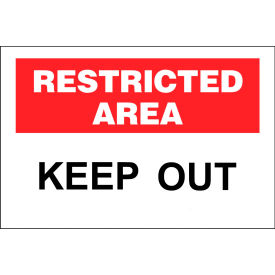 Zing Eco Security Sign, Restricted Keep Out, 14"W x 10"H, Recycled Aluminum