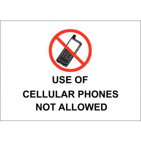 Security Window Decal, Cell Phones Not Allowed, 7"W x 5"H, Recycled Polystyrene, Pack of 2