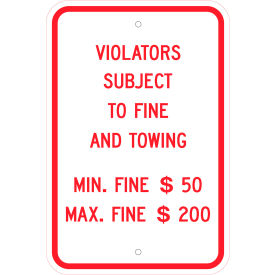 Eco Parking Sign, Handicapped Parking Fine, Pennsylvania, 12"W x 18"H, Recycled Aluminum
