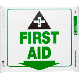 Zing Eco Safety Corner Sign, First Aid, 10"W x 10"H, Recycled Plastic