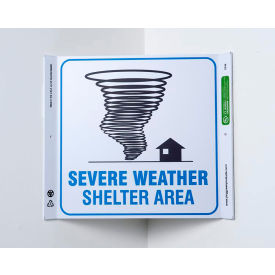 Eco Safety Corner Sign, Severe Weather, 10"W x 10"H,Recycled Plastic