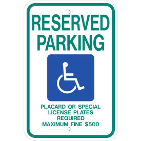 Eco Parking Sign, Handicapped Reserved Parking Placard, Hawaii, 12"W x 18"H, Recycled Aluminum