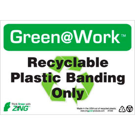 Sign, Recyclable Plastic Banding Only, 10"W x 7"H, Black/Green/White