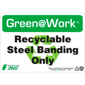 Sign, Recyclable Steel Banding Only, 10"W x 7"H, Black/Green/White