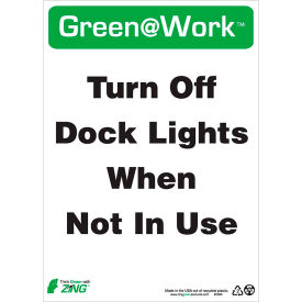 Turn Off Dock Lights When Not In Use, 10"W x 14"H, Black/Green/White