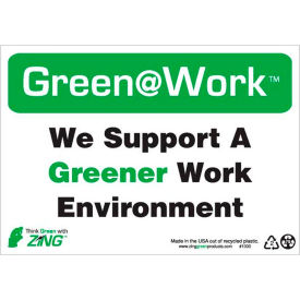 We Support A Greener Work Environment, 10"W x 7"H, Black/Green/White