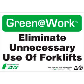 Eliminate Unnecessary Use of Forklifts, 10"W x 7"H, Black/Green/White