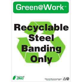 Sign, Recyclable Steel Banding Only, 10"W x 14"H, Black/Green/White