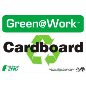 Sign, Cardboard with Recycle Symbol, 10"W x 7"H, Black/Green/White