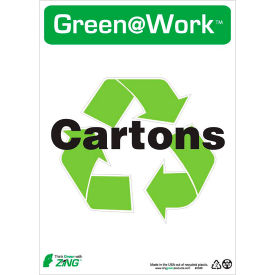 Recycle Symbol Sign, 10"W x 14"H, Black/Green/White