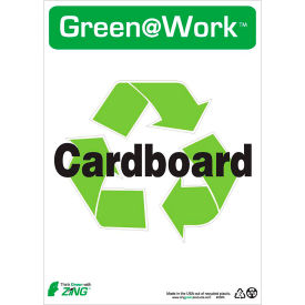 Sign, Cardboard with Recycle Symbol, 10"W x 14"H, Black/Green/White