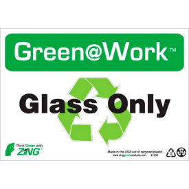Glass Only with Recycle Symbol, 10"W x 7"H, Black/Green/White