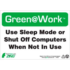 Use Sleep Mode or Shut Off Computer When... 10"W x 7"H, Black/Green/White