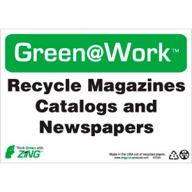 Recycle Magazines, Catalogs and Newspapers, 10"W x 7"H, Black/Green/White