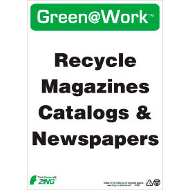 Recycle Magazines, Catalogs and Newspapers, 10"W x 14"H, Black/Green/White