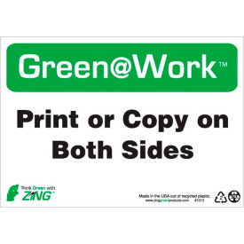Sign, Print or Copy on Both Sides, 10"W x 7"H, Black/Green/White