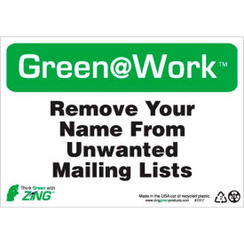 Remove Your Name From Unwanted Mailing Lists, 10"W x 7"H, Black/Green/White
