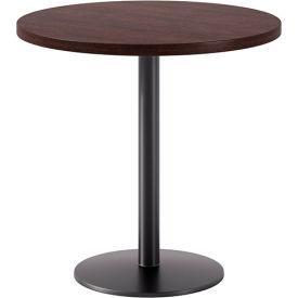 30" Round Pedestal Table, Black Base, Espresso Top