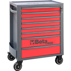 Heavy Duty Rolling Tool Cabinet, 8 Drawers, 29-1/8"W x 17-1/2"D x 38-1/8"H, Red