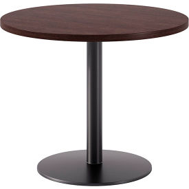 Proof 36" Round Pedestal Table, Black Base, Espresso Top