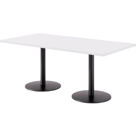 Proof Rectangle Table, 72"L x 36"W, Black Base, Designer White Top