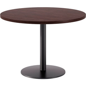 42" Round Pedestal Table, Black Base, Espresso Top