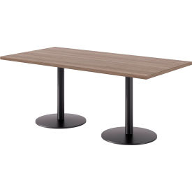 Proof Rectangle Table, 72"L x 36"W, Black Base, Studio Teak Top