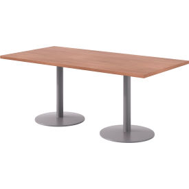 Proof Rectangle Table, 72"L x 36"W, Silver Base, River Cherry Top