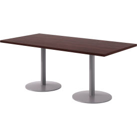 Proof Rectangle Table, 72"L x 36"W, Silver Base, Espresso Top