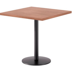 Proof 30" Square Pedestal Table, Black Base, River Cherry Top