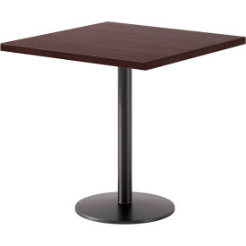 30" Square Pedestal Table, Black Base, Espresso Top