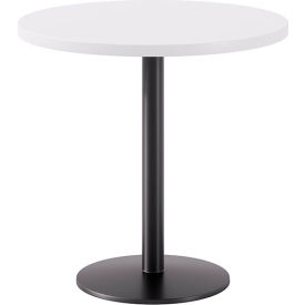 Proof 30" Round Pedestal Table, Black Base, Designer White Top