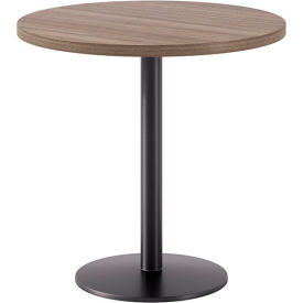 Proof 30" Round Pedestal Table, Black Base, Studio Teak Top