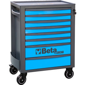Heavy Duty Rolling Tool Cabinet, 8 Drawers, 29-1/8"W x 17-1/2"D x 38-1/8"H, Blue