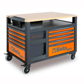 SuperTank Rolling Tool Cabinet, 10 Drawers, 48-5/8"W x 31-1/2"D x 37-1/8"H, Orange