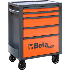 Heavy Duty Rolling Tool Cabinet, 5 Drawers, 29-1/8"W x 17-1/2"D x 38-1/8"H, Orange