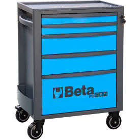 Heavy Duty Rolling Tool Cabinet, 5 Drawers, 29-1/8"W x 17-1/2"D x 38-1/8"H, Blue