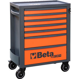 Heavy Duty Rolling Tool Cabinet, 7 Drawers, 29-1/8"W x 17-1/2"D x 38-1/8"H, Orange