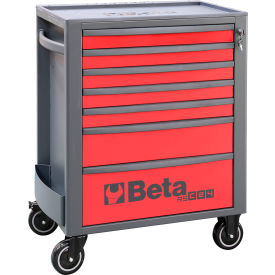 Heavy Duty Rolling Tool Cabinet, 7 Drawers, 29-1/8"W x 17-1/2"D x 38-1/8"H, Red