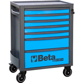 Heavy Duty Rolling Tool Cabinet, 7 Drawers, 29-1/8"W x 17-1/2"D x 38-1/8"H, Blue