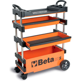 Collapsible Tool Cart, 110 lb. Capacity, 27"W x 12"D x 36"H, Orange