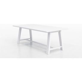 Midtown Conference Table, HPL, 84"L x 42"W x 30"H, Designer White Finish, White Frame